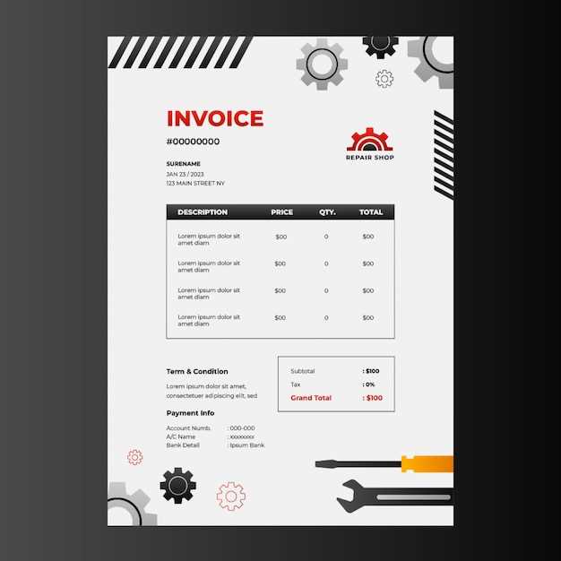 auto repair shop invoice template