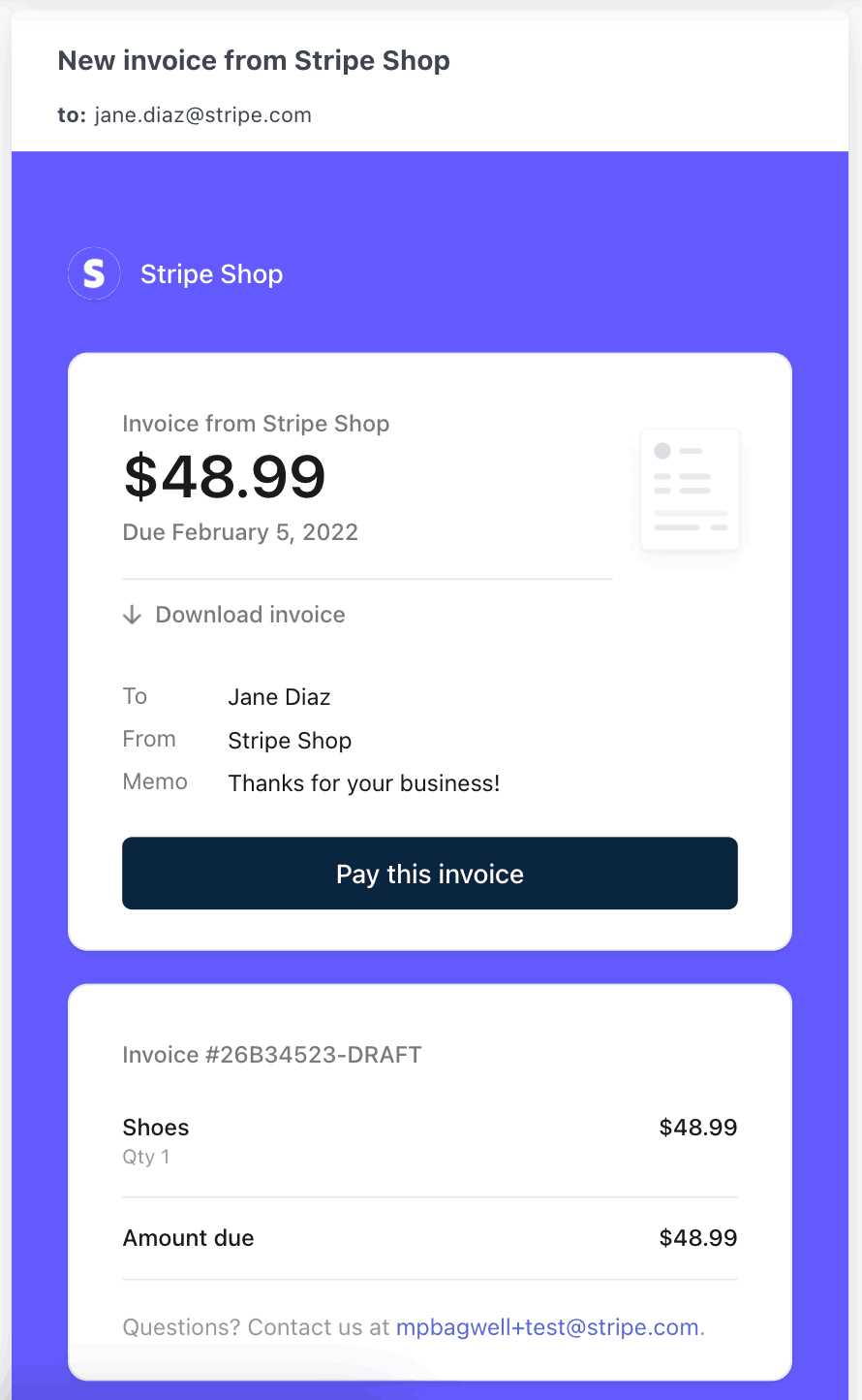 stripe invoice templates