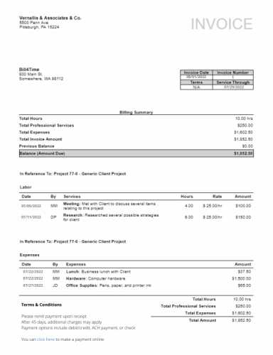 attorney billing invoice template