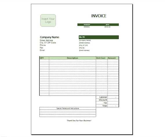 sample invoice template excel