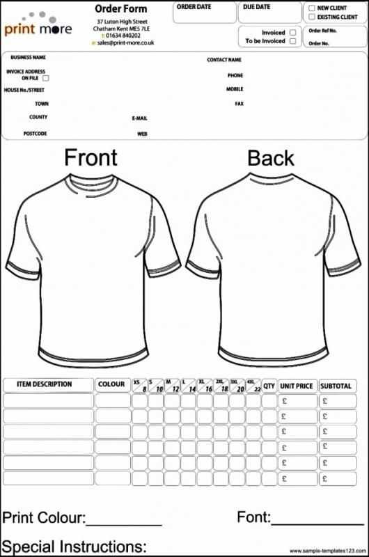 t shirt invoice template