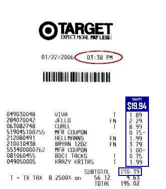 target invoice template