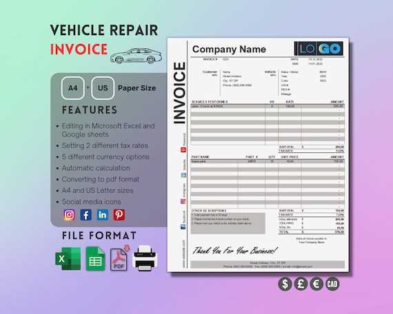 tax invoice template excel free
