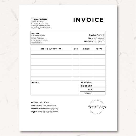 adams invoice template