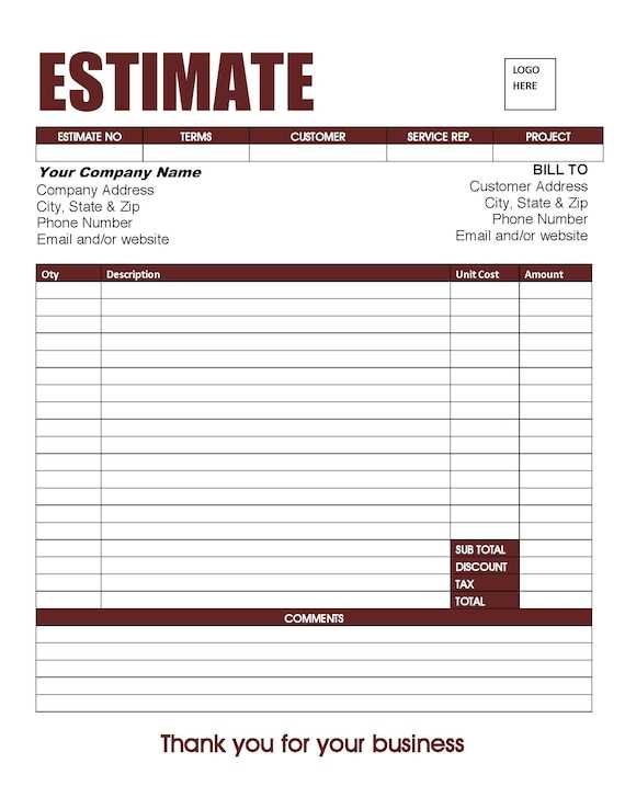 tile invoice template