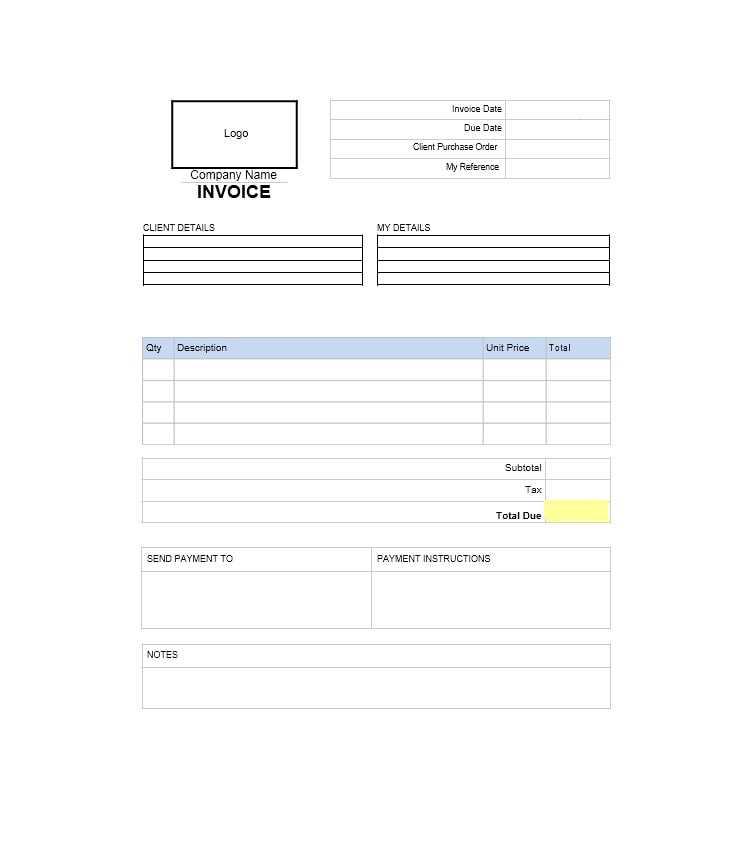 commercial invoice template pdf fillable