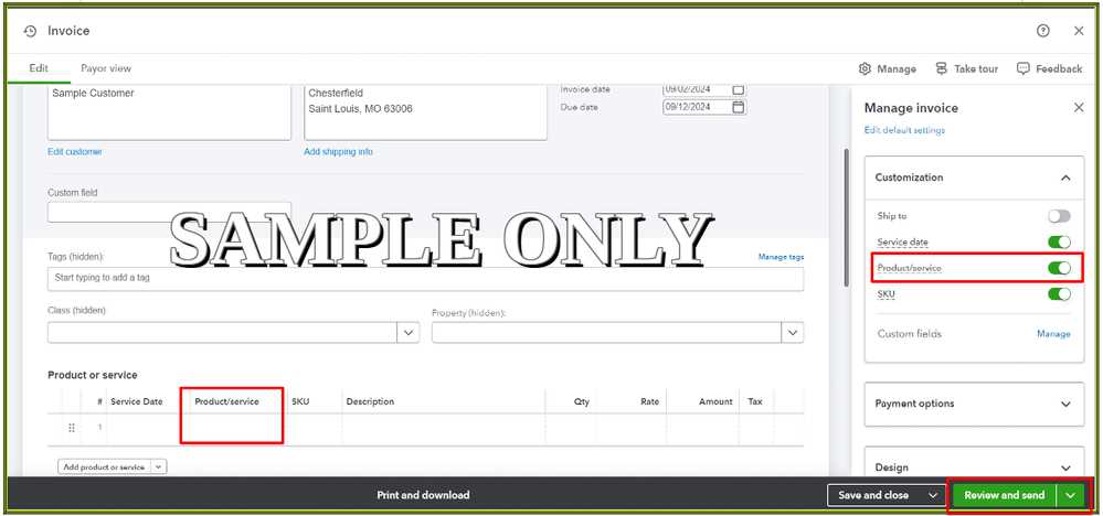 change default invoice template quickbooks