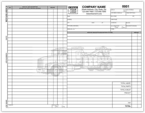 truck repair invoice template