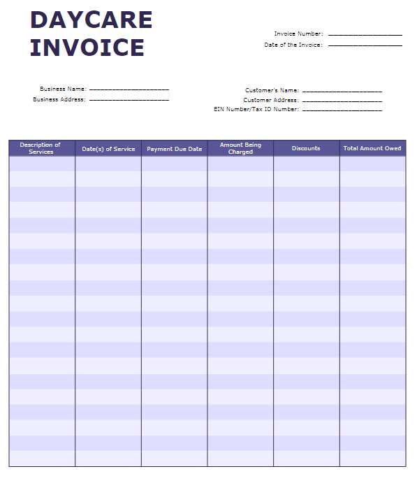 tuition invoice template