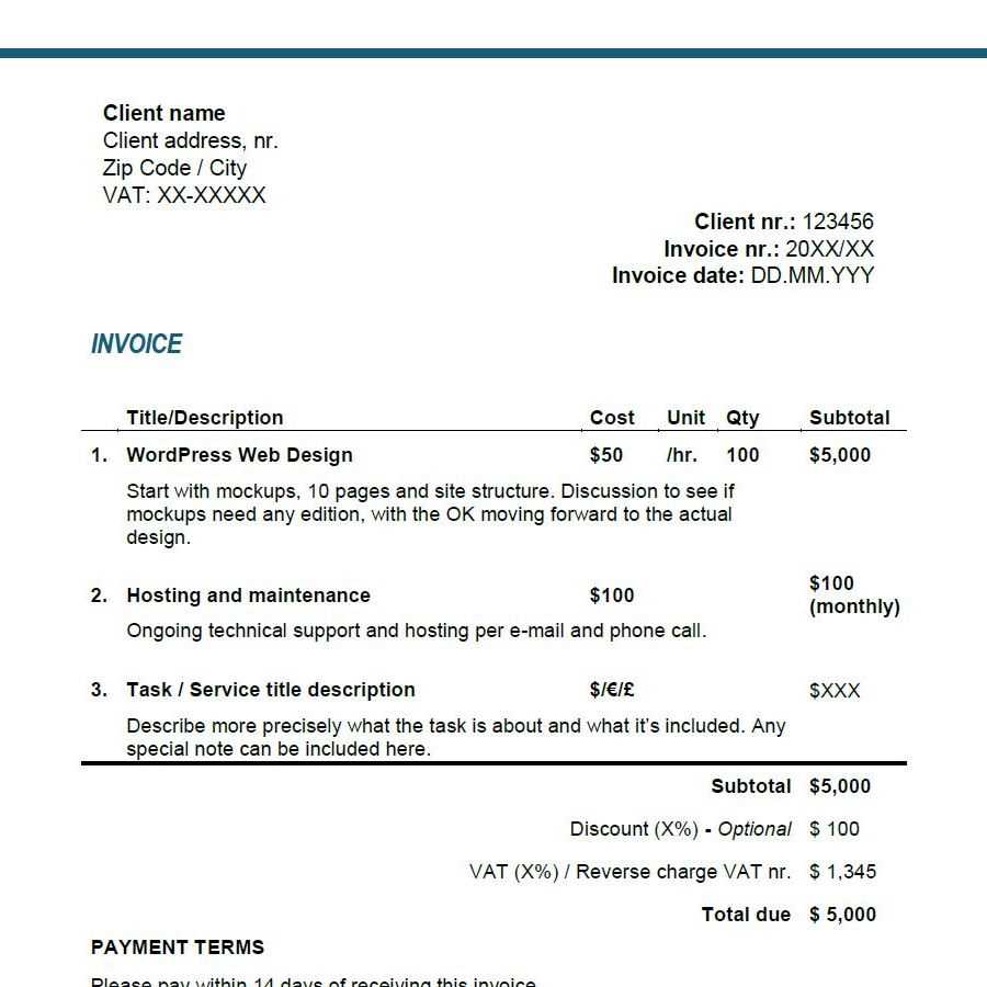 freelancer invoice template