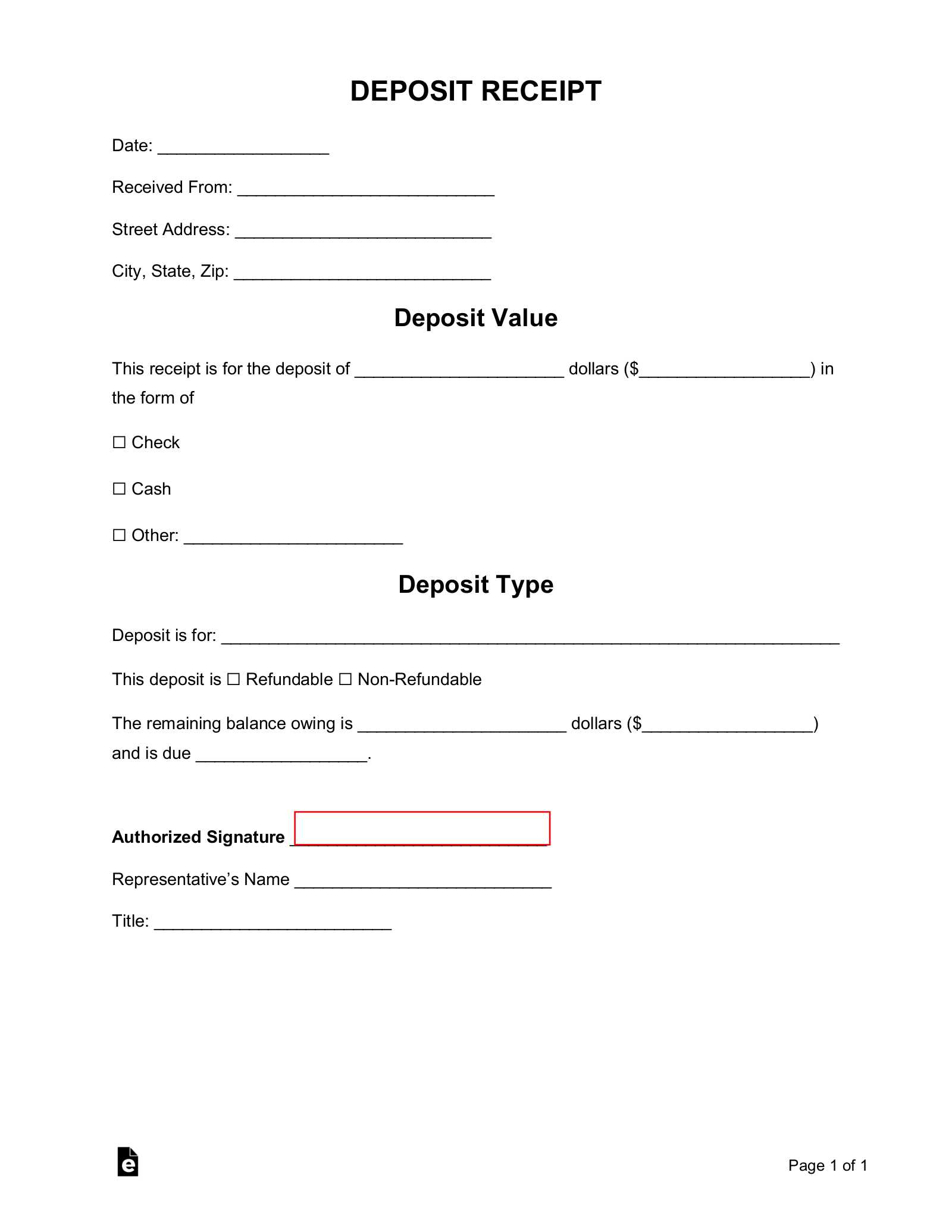 deposit invoice template word