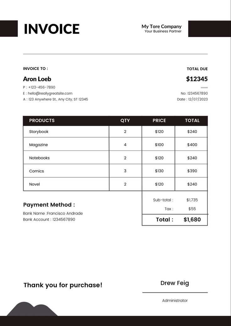 invoice digital template