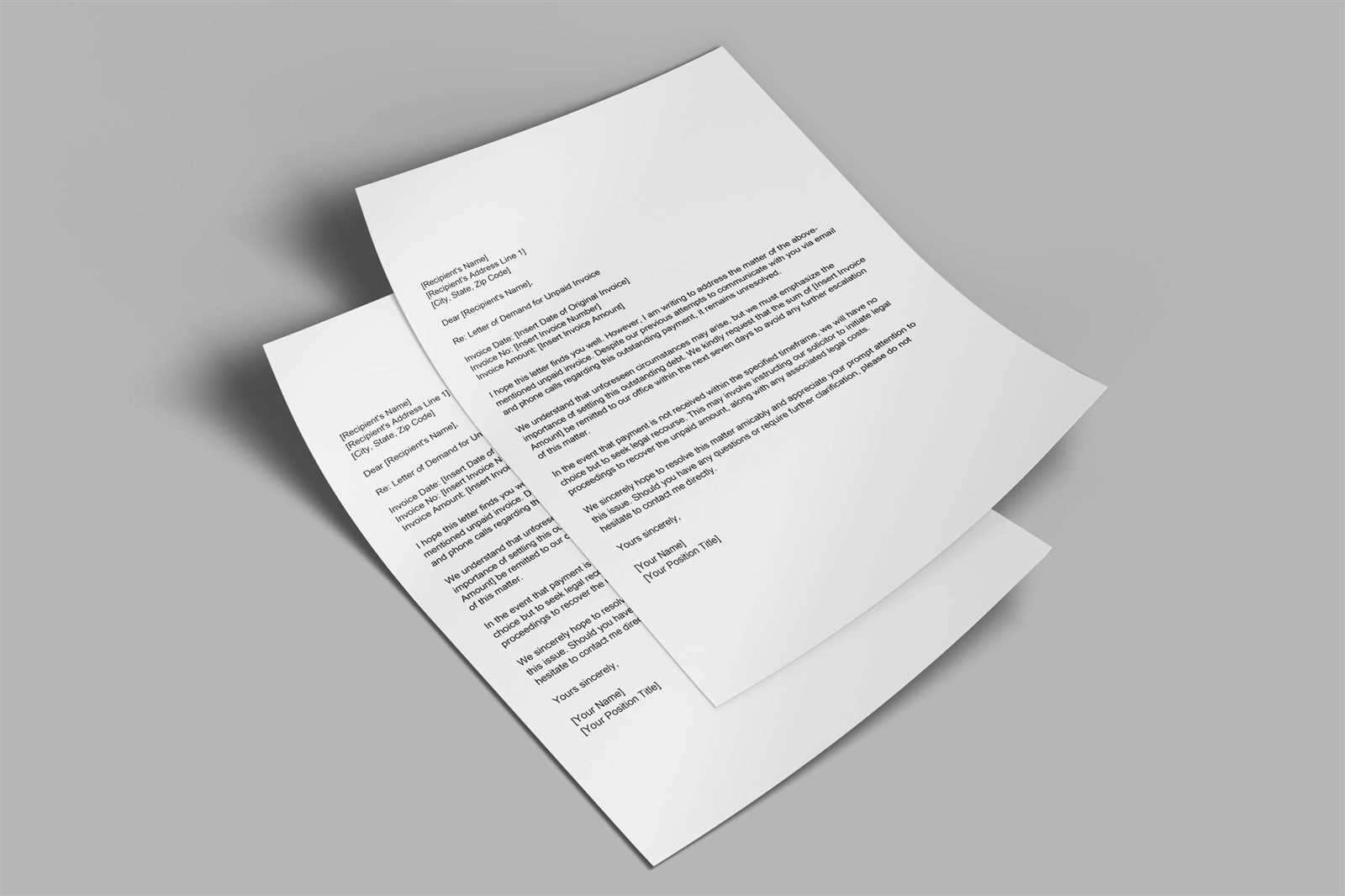 unpaid invoice letter template