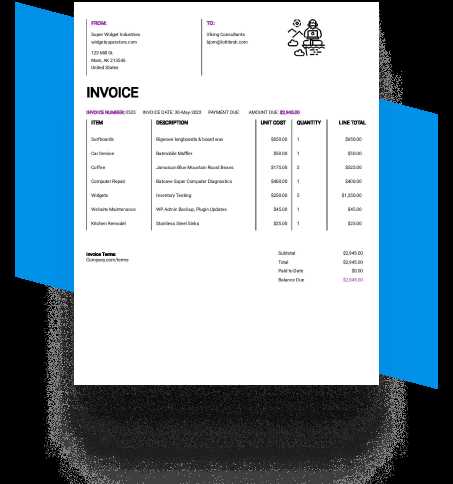 web designer invoice template