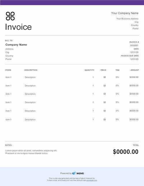 free itemized invoice template