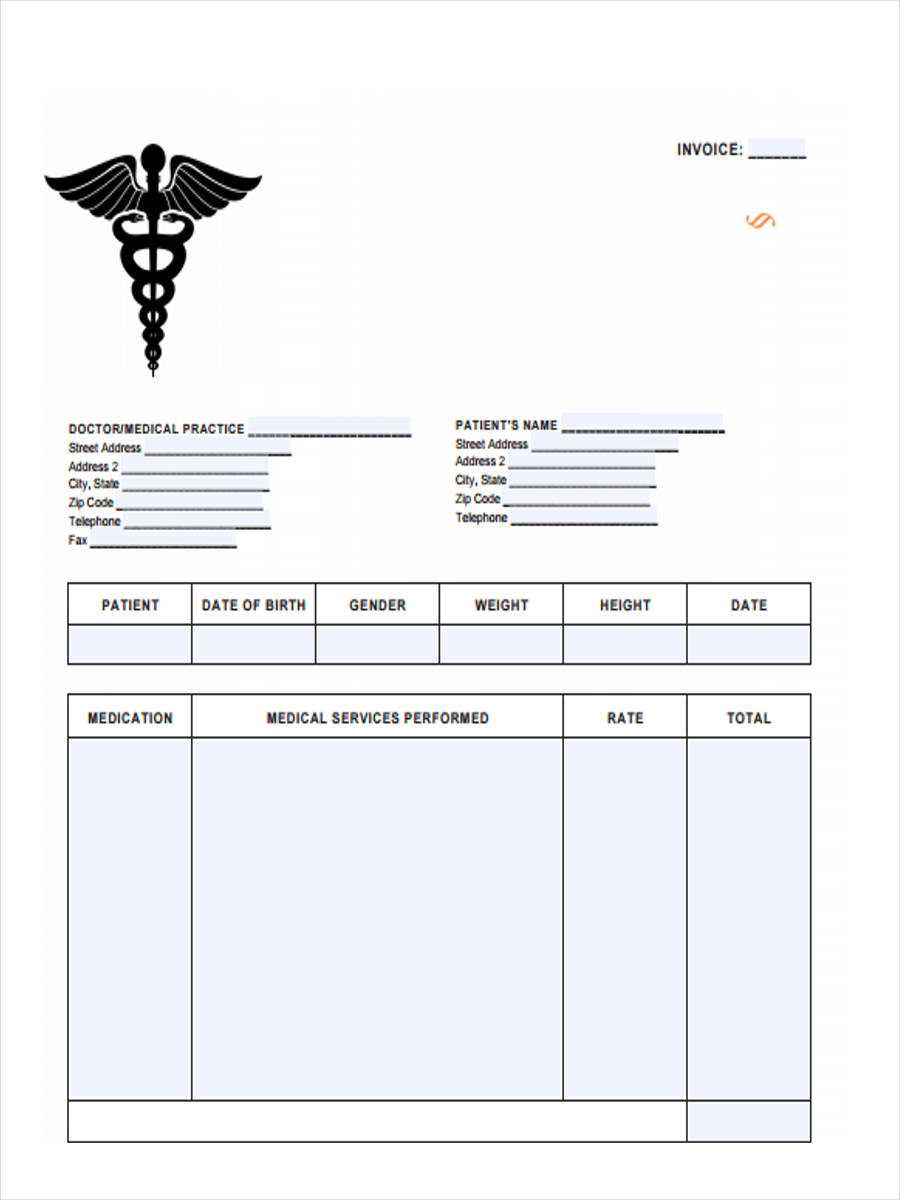 medical invoice template excel