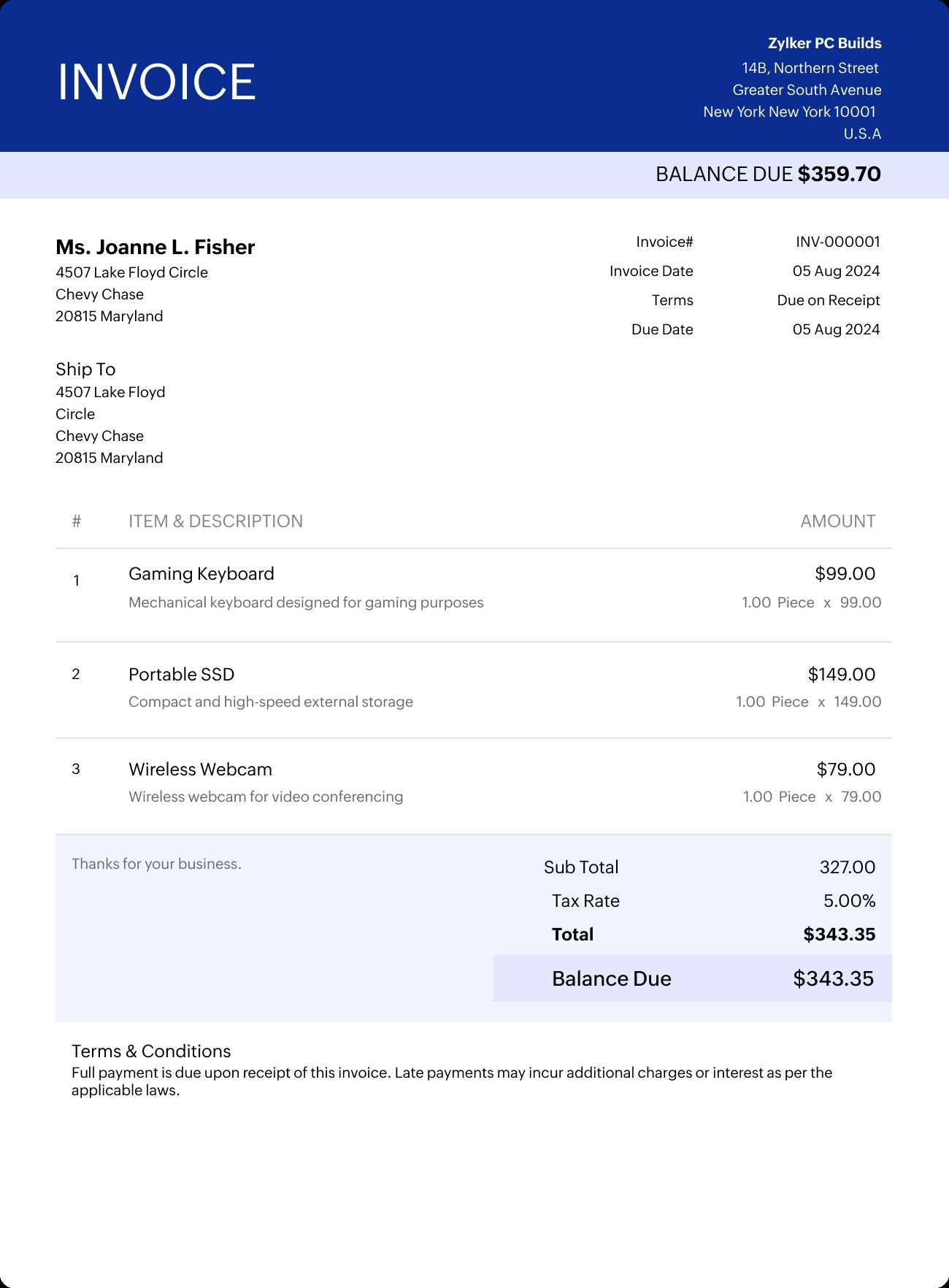 word doc invoice template download