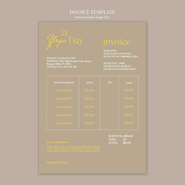 free yoga invoice template