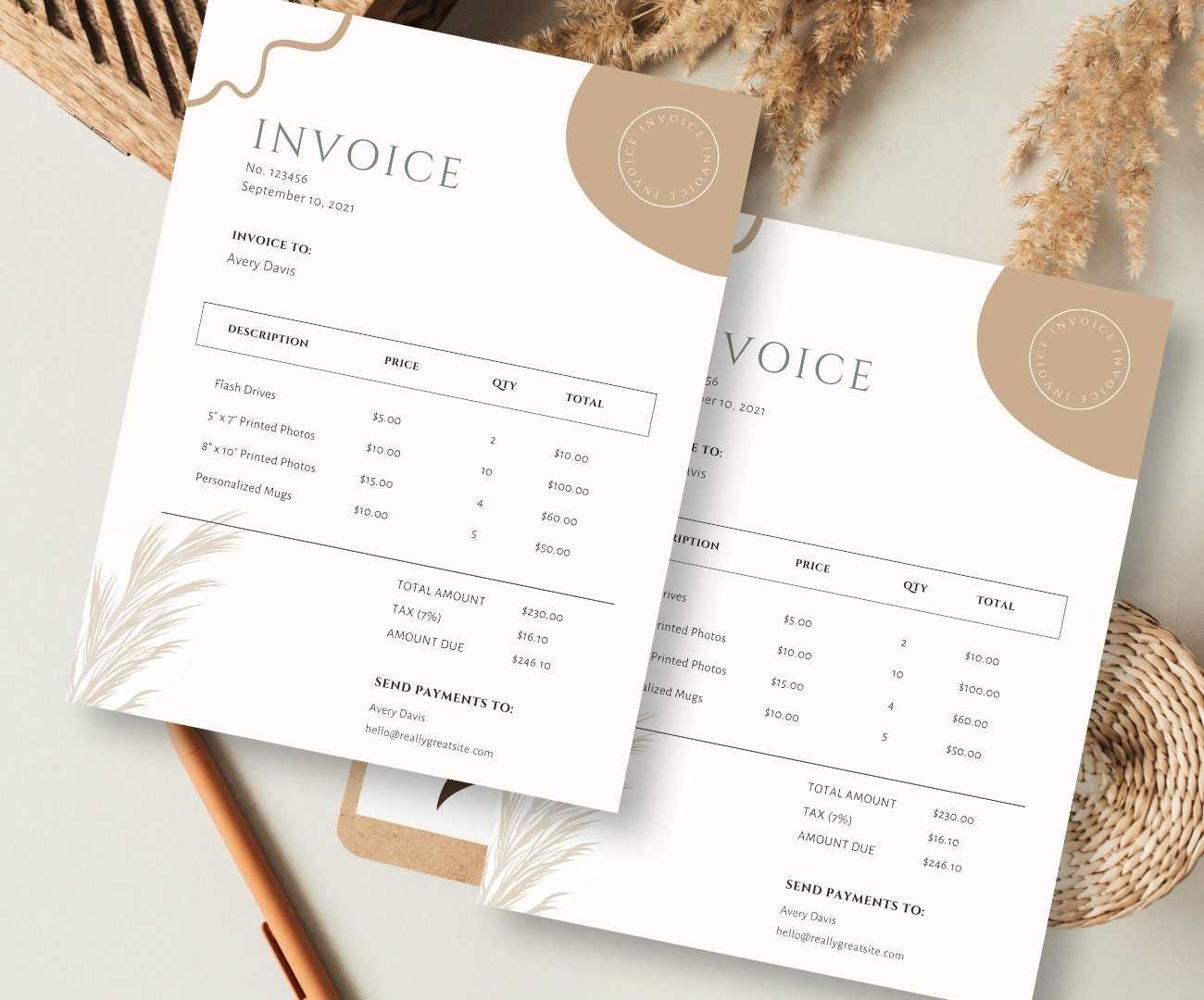 vistaprint invoice template