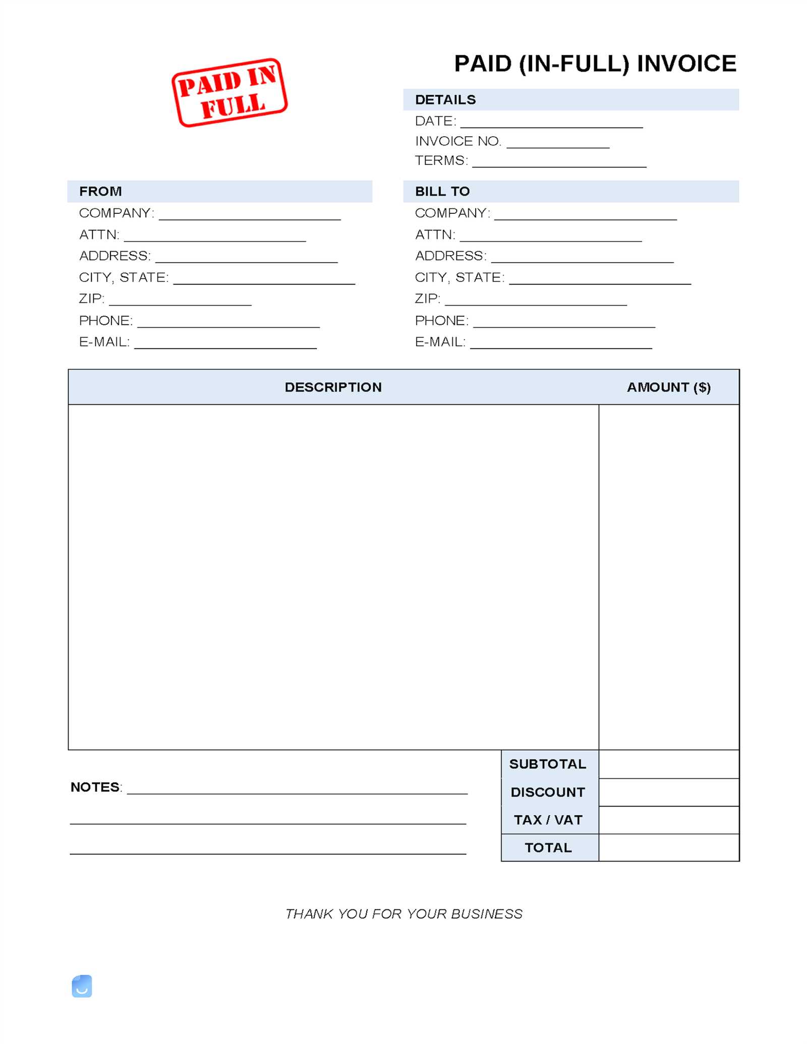 how to write a invoice template