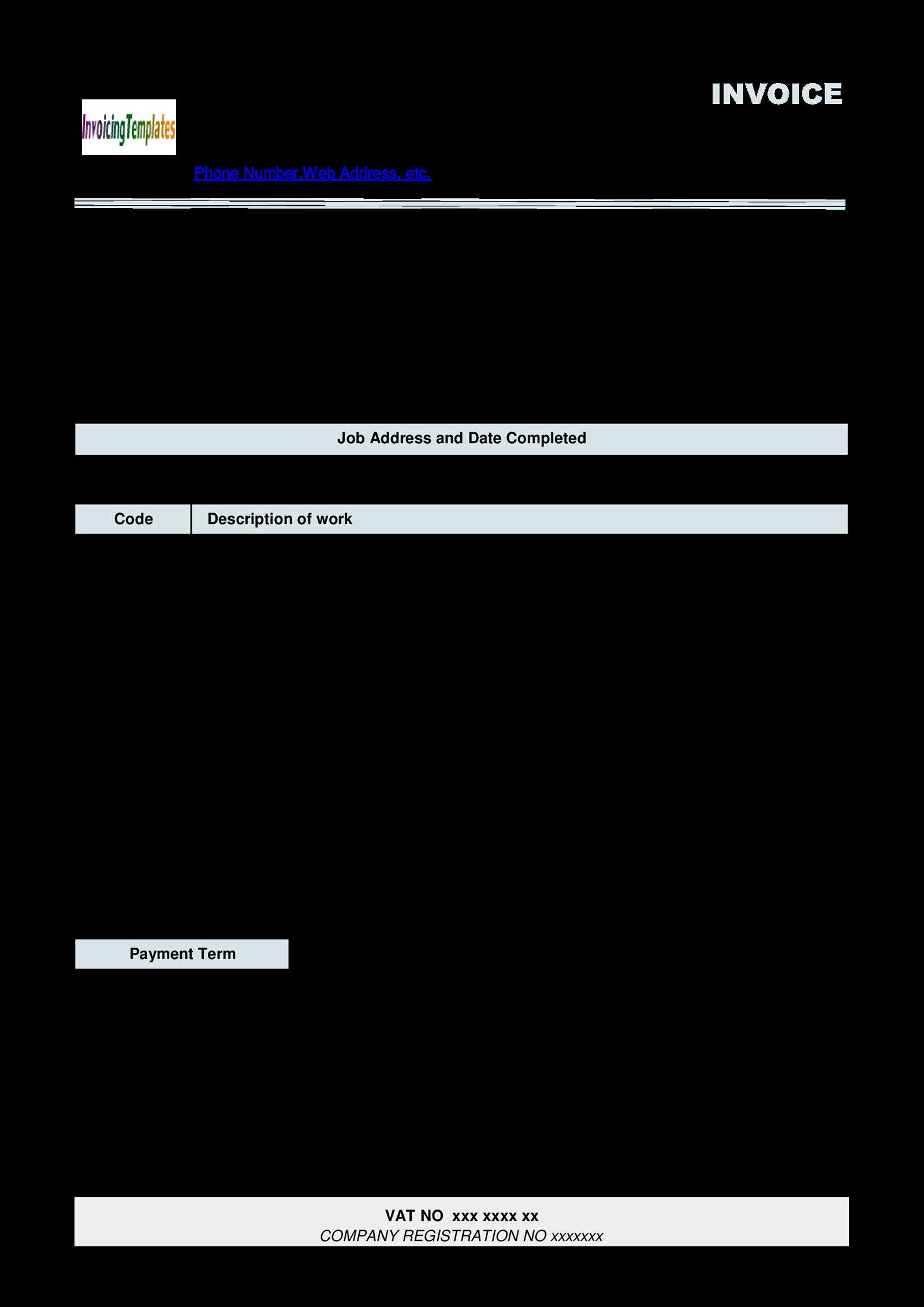 plumbing invoice template excel