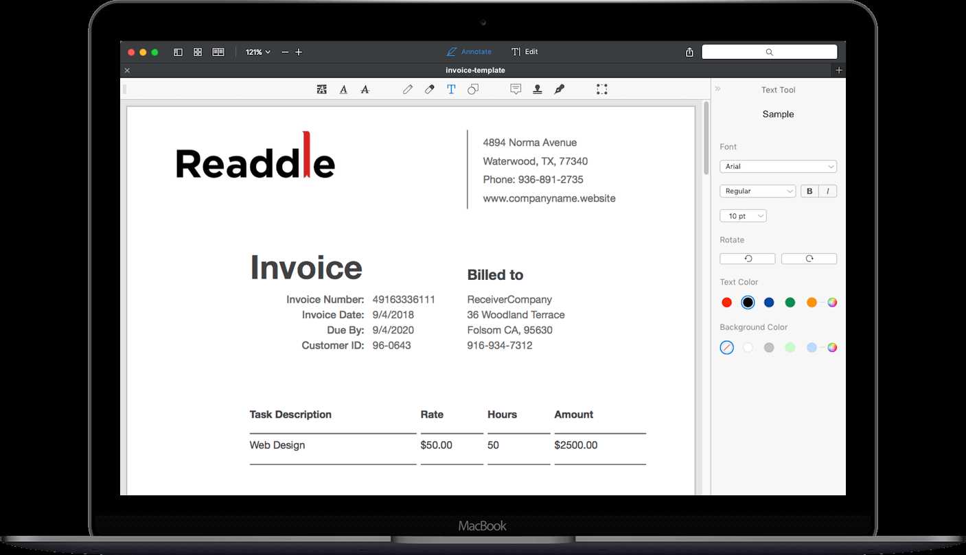 invoice template for apple pages