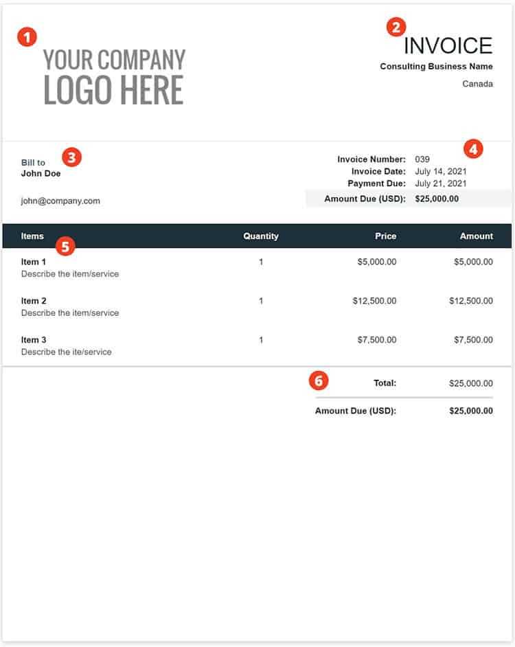 free consultant invoice template