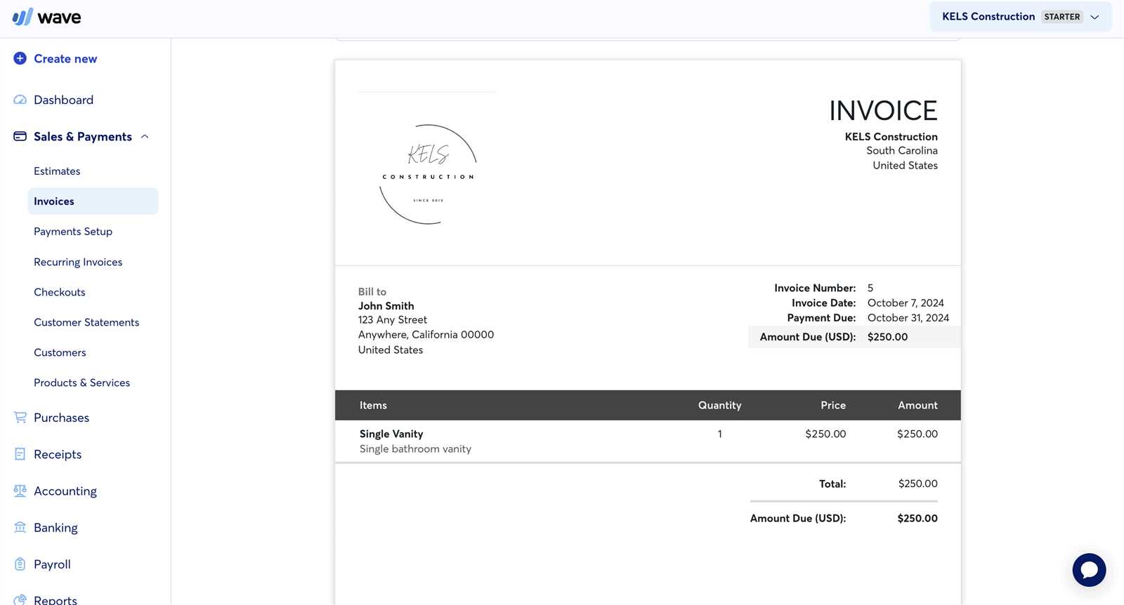 wave invoice template