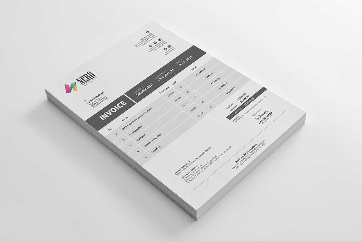 design invoice template illustrator