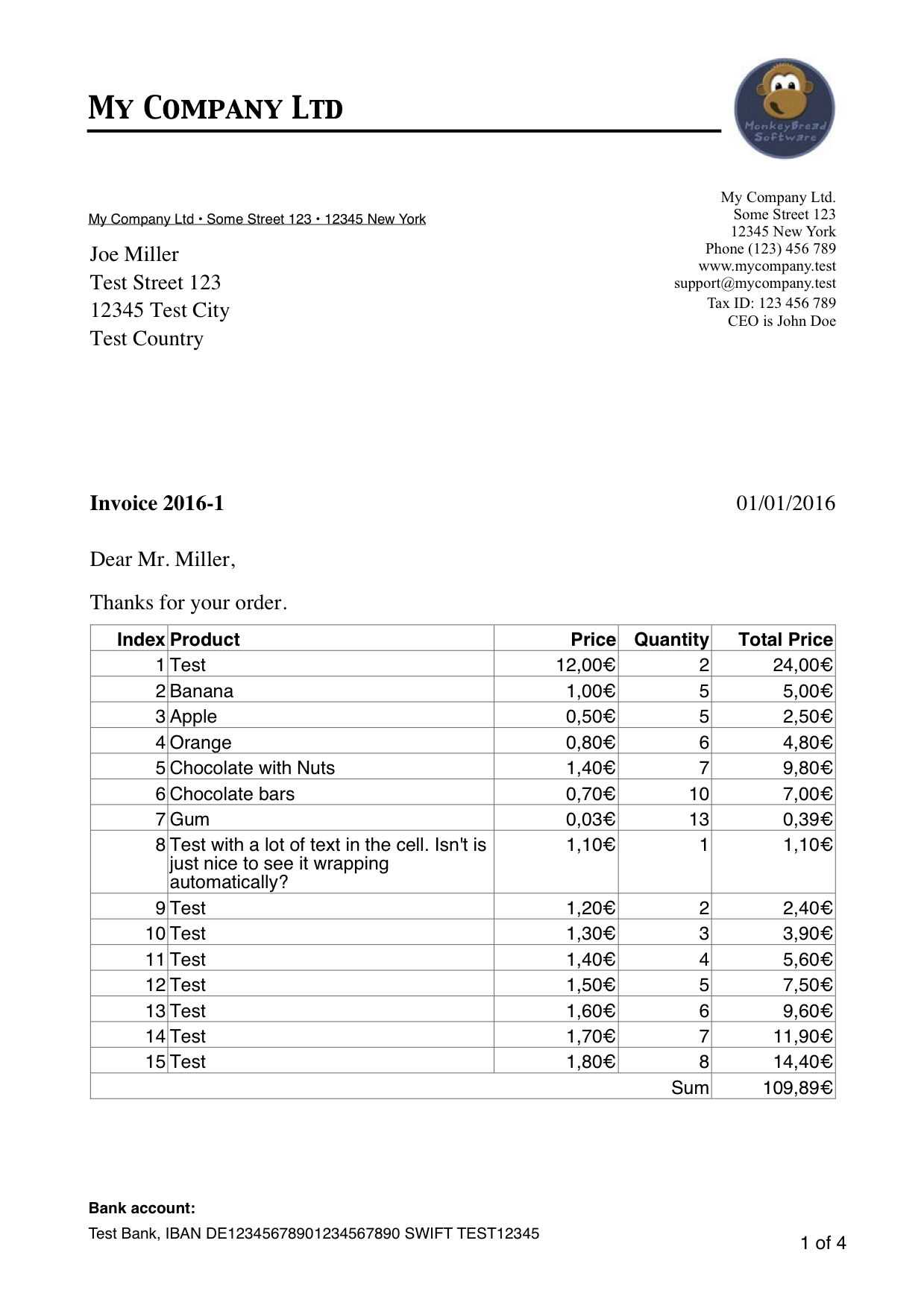 filemaker pro invoice templates free