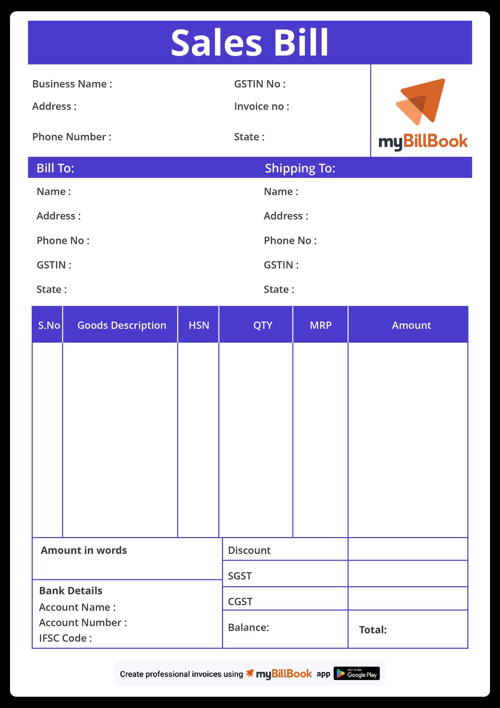 simple sales invoice template word