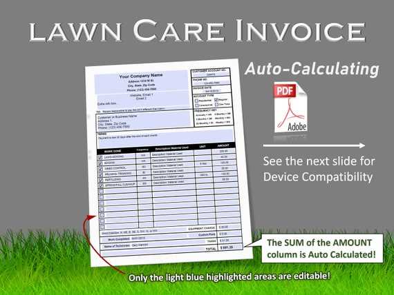 lawn mowing invoice template