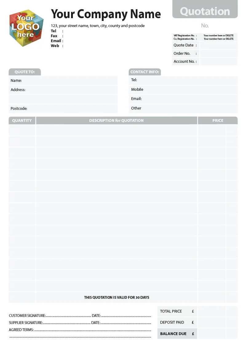 quote invoice template