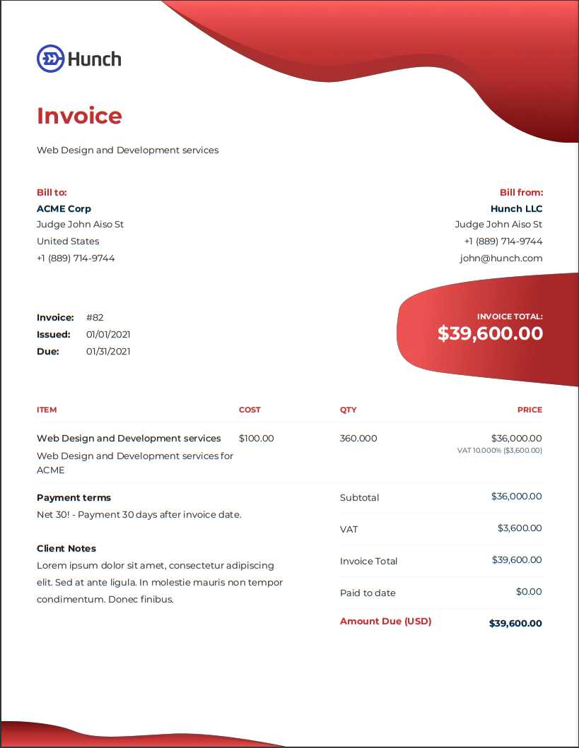 new invoice template