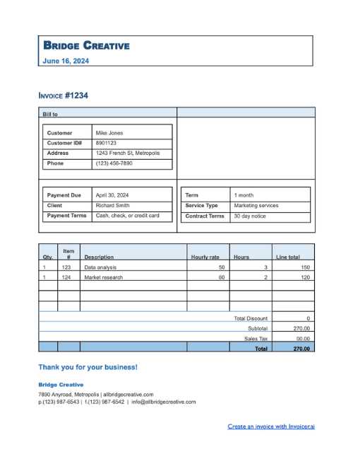 freelance model invoice template