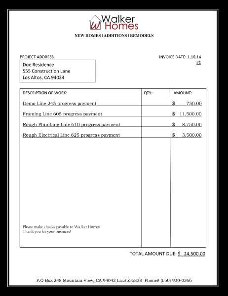 bid invoice template