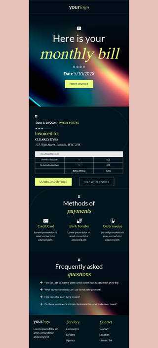 email invoice html template
