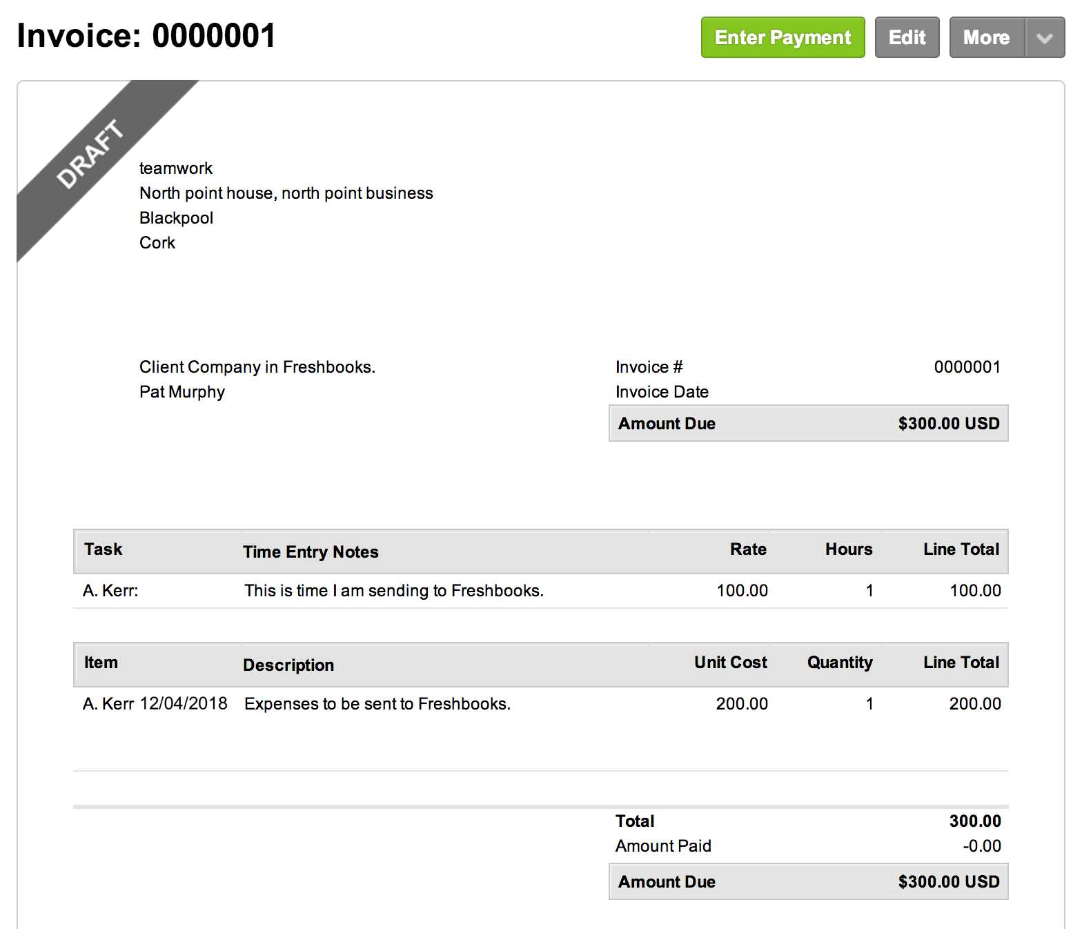 freshbooks invoice template