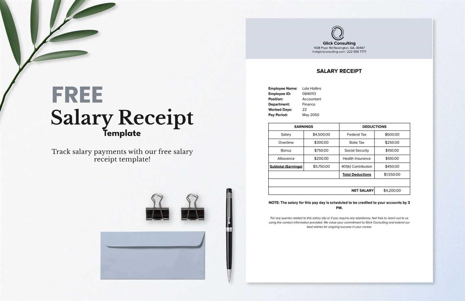 salary invoice template excel