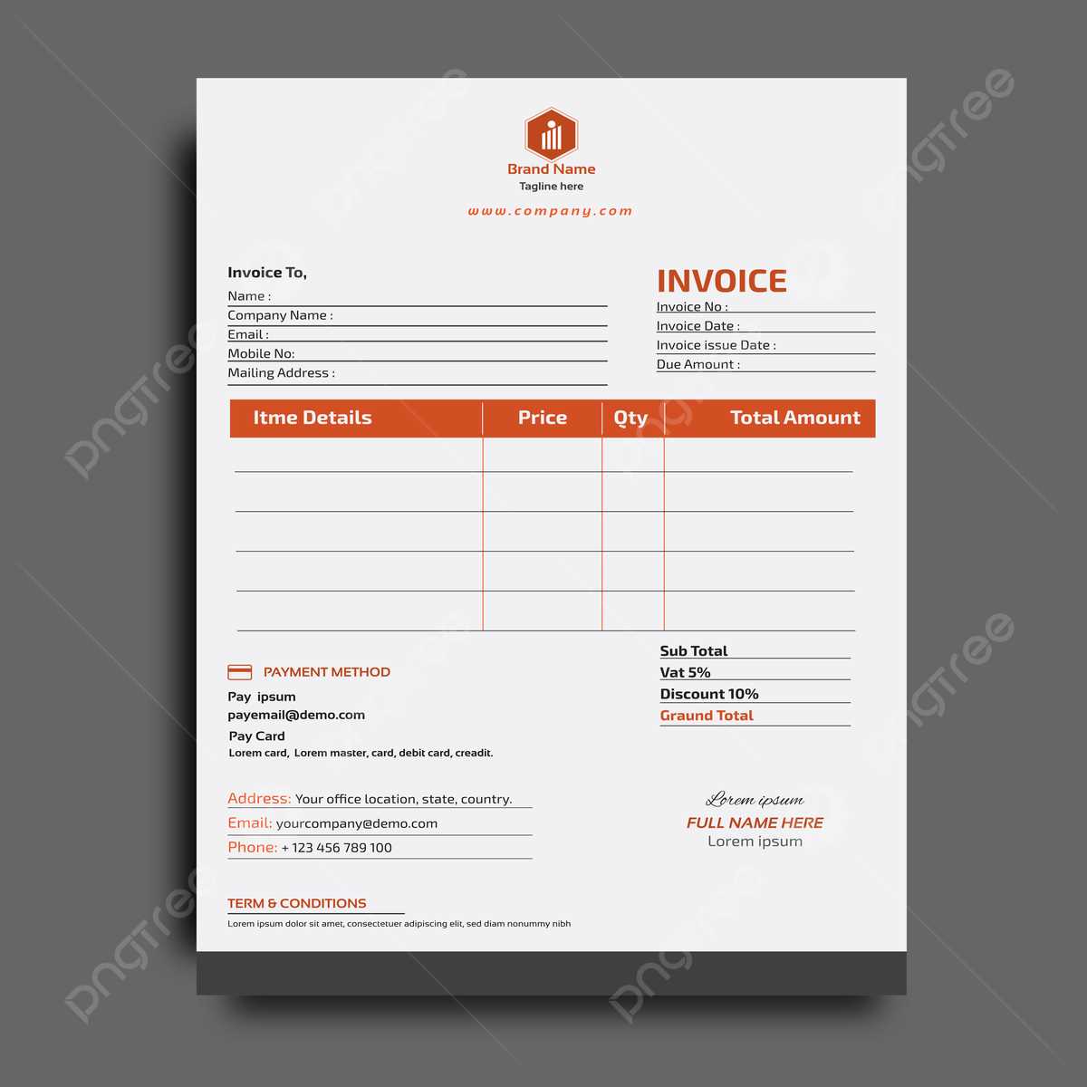 master invoice template