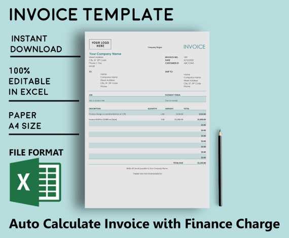 excel invoice template that calculates total