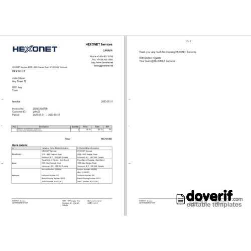 word invoice template canada