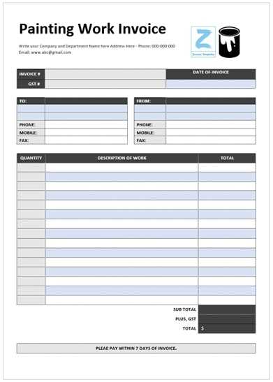 job invoice template