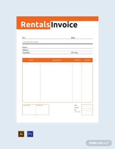 word monthly rent invoice template