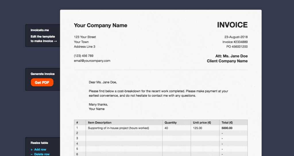 freelancer invoice template pdf