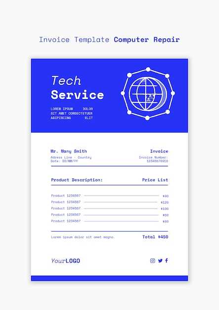 computer technician invoice template