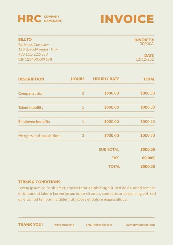 consulting fee invoice template