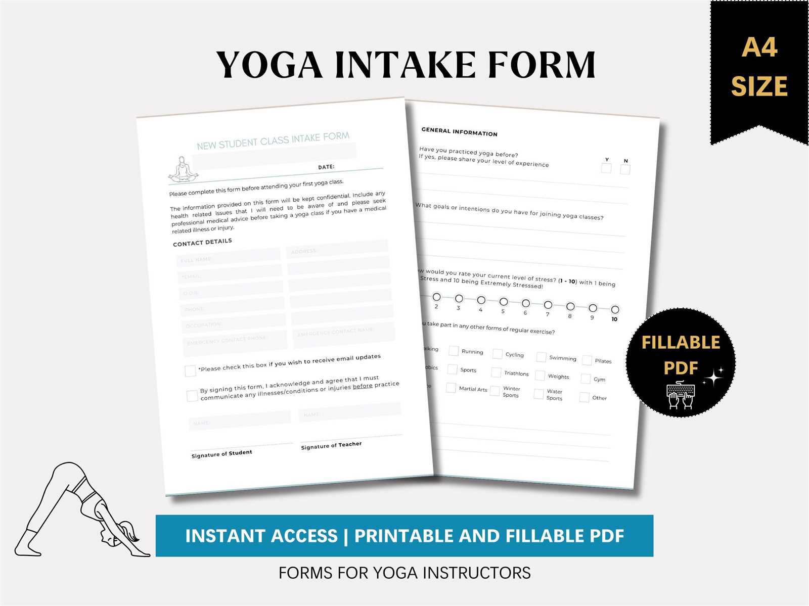 invoice template for yoga teacher