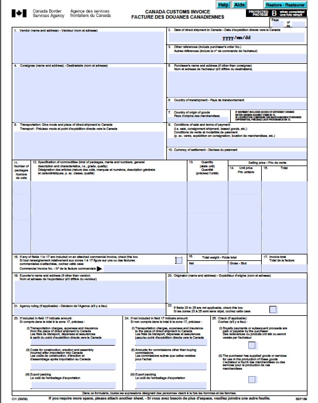 free invoice template canada