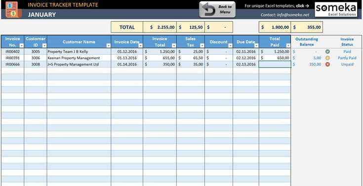 client invoice tracker template